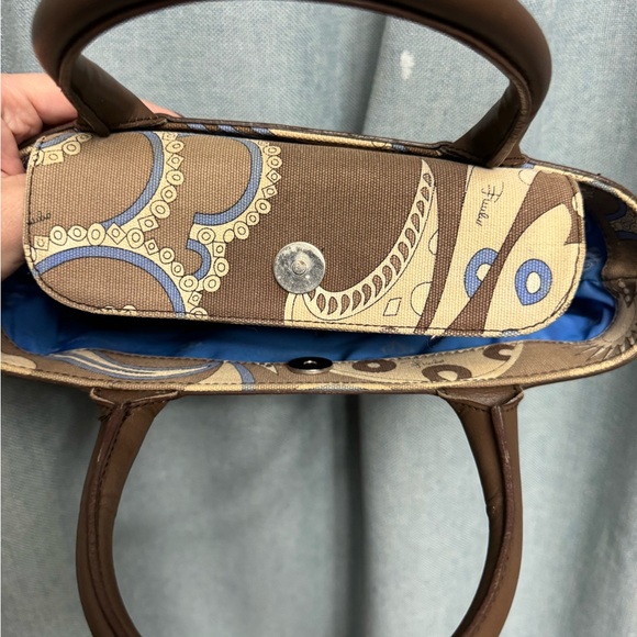 Vintage Pucci mini bag. Blue and brown print - Picture 10 of 11